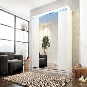 Scelta perfetta Moderno di Colore Bianco A <span class=keywords><strong>Specchio</strong></span> Camera Da Letto Porte Scorrevoli Armadio con LED - Product Image 3