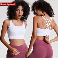 Soutien-gorge rose de haute qualité OEM, vêtements de fitness, soutien-gorge de sport de yoga à impact élevé pour femmes