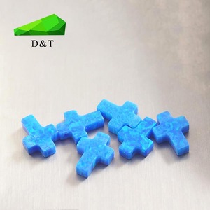 Piedras preciosas <span class=keywords><strong>sueltas</strong></span> de ópalo sintético con forma de cruz y piedra azul hermosa - Product Image 3