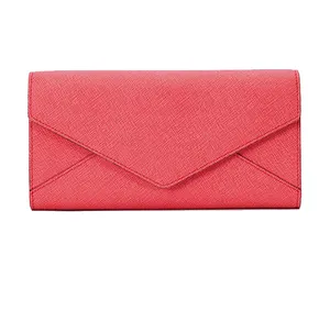 फैशन सरल बहुमुखी क्लच बैग महिलाओं के चमड़े के लिफाफा पर्स डबल बकसुआ के लिए foldable लंबे बटुआ