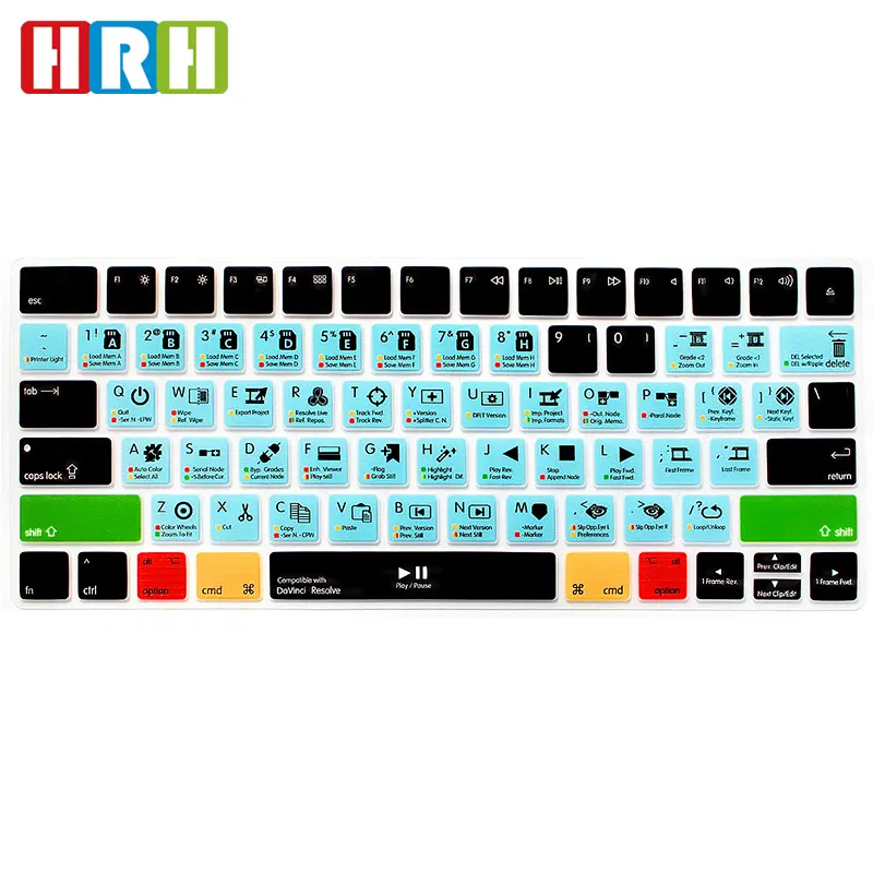 Waterproof silicone Hotkeys Shortcuts Keyboard Cover Protector For magic keyboard MLA22LLB/A for adobe lightroom