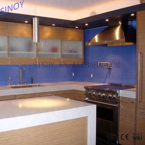 Facile <span class=keywords><strong>De</strong></span> Nettoyage Dosseret Laqué Flottant En Verre pour <span class=keywords><strong>la</strong></span> Cuisine Décoration avec Double Peint - Product Image 2
