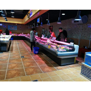 Comptoir de <span class=keywords><strong>service</strong></span> enfichable <span class=keywords><strong>Vitrine</strong></span> réfrigérée pour aliments Congélateur CE Refroidisseur d'air <span class=keywords><strong>Vitrine</strong></span> de poisson sans glace Cintre pour aliments et prix froid 80mm - Product Image 3