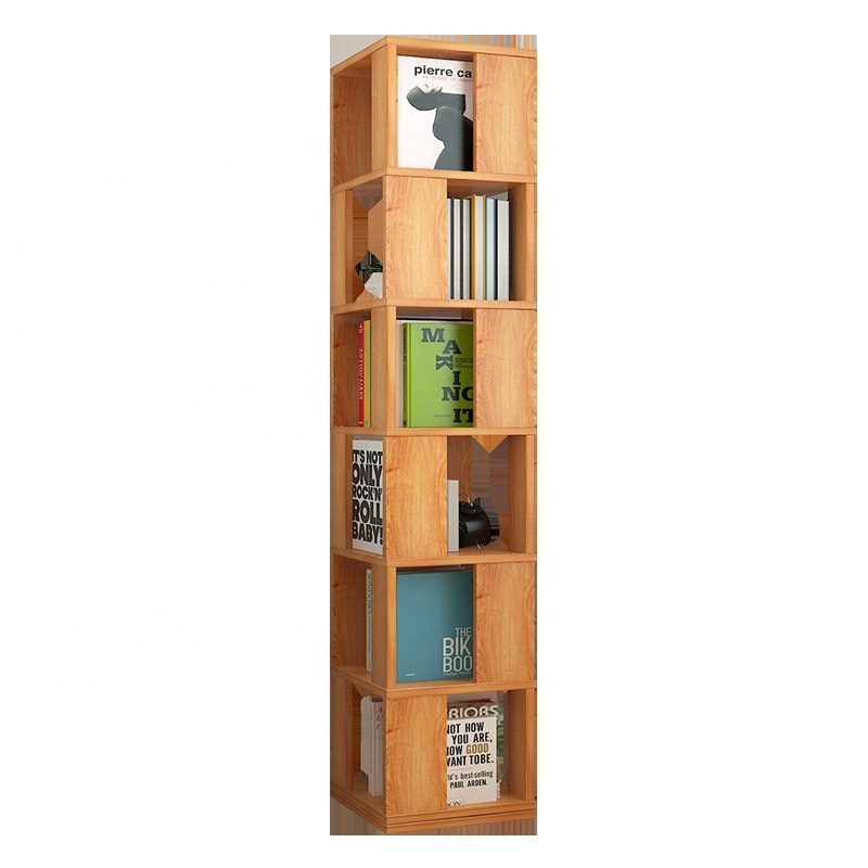 Современная вращающаяся Поворотная полка, декоративный коллекционный деревянный книжный шкаф/книжный магазин