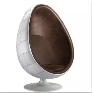 Eğlence alanı retro accent oval ev mobilyaları döner hoparlör alüminyum pod göz sandalye