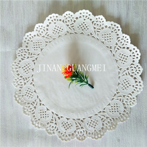 Sous-verres en <span class=keywords><strong>papier</strong></span> <span class=keywords><strong>dentelle</strong></span> jetables ronds blancs pour gâteaux, biscuits, mariage, cupcakes, desserts - Product Image 2