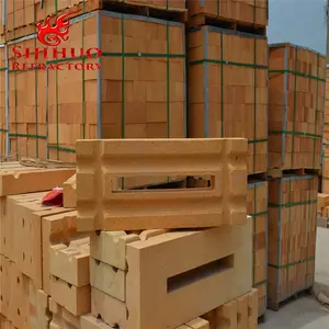 Batu Bata Tanah Liat Api Bentuk Kustom/Blok Dijual Kuning Tungku Industri Ubin Batu Kasar Pelapis Dinding Menghadap Bata 48 0.34