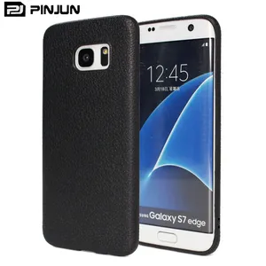 Classia pattern soft litchi leather tpu back cover for samsung galaxy s7 edge s8 s9 s10 s20 s21 s22 ultra plus case back cover