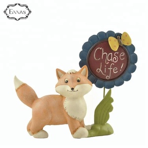 Saludos personalizados resina artesanía <span class=keywords><strong>serie</strong></span> <span class=keywords><strong>zorro</strong></span> y flores - Product Image 5