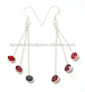 Pendientes de cristal de plata 925, precio de fábrica al por mayor - Product Image 1