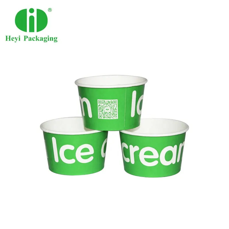 Fabrika kağıt dondurma bardağı kapaklı plastik PE kaplamalı kağıt müşterilerin gereksinimi kağıt bardak yiyecek ve İçecek paketleme kabul