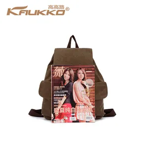 Stylish Travel Backpack Bag Casual Canvas Sports Knapsack Drawstring Daypack Rucksack