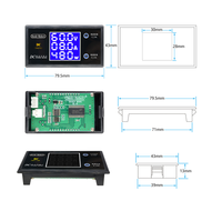 SUNSTAR SS23 DC 12V 0-50V 5A Voltmètre numérique avec affichage LCD, ampèremètre avec montage sur rail DIN, précision 1%, noir