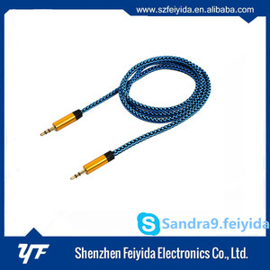Nueva llegada DEL OEM calidad <span class=keywords><strong>3</strong></span>.5mm aux audio cable con trenzado de tela - Product Image 3