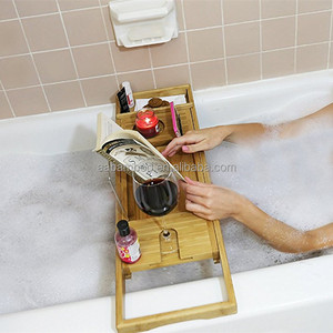 Allungabile di Bambù <span class=keywords><strong>Vasca</strong></span> <span class=keywords><strong>Da</strong></span> <span class=keywords><strong>Bagno</strong></span> Vassoio Caddy - Product Image 2