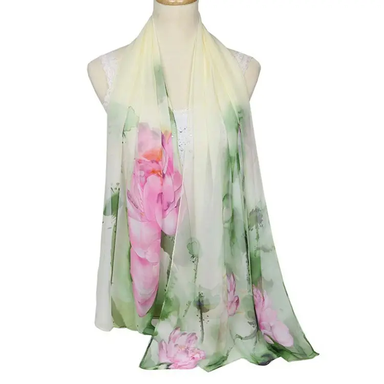 Cenrui Mode Frühling Herbst Frauen Chiffon Seiden schals Quadratische Polyester Schals Druck Blumen Schal Sommer Schals Hijabs
