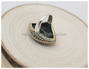 Bague <span class=keywords><strong>Sultan</strong></span> <span class=keywords><strong>Hurrem</strong></span> en argent sterling 925 avec pierre émeraude, bijoux de style ottoman - Product Image 4