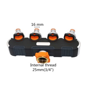 Metallo 4 Way <span class=keywords><strong>Acqua</strong></span> Splitter 3/4 ''Filettatura Femmina <span class=keywords><strong>Giardino</strong></span> Rubinetto Connettore Sistema di Irrigazione Adattatore - Product Image 2
