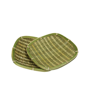 Wholesale Natural Bamboo Crafts Handmade Bamboo Round Plate With Eco Friendly