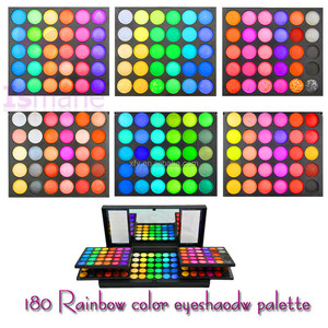 2016 Nuevo Llegado Maquillaje Paleta de colores Cálidos/Brillo de Doble Capa de 180 Colores de Sombra de Ojos Con El Espejo - Product Image 1