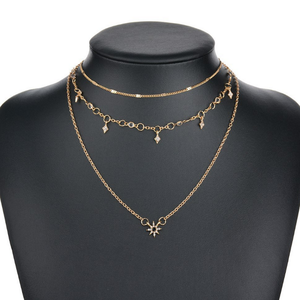 <span class=keywords><strong>Collana</strong></span> a Tre Strati con Ciondolo Stella e <span class=keywords><strong>Sole</strong></span> in <span class=keywords><strong>Oro</strong></span> per Ragazze - Product Image 2