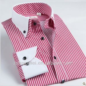 La última moda de los hombres 100% ropa de algodón de doble cuello de manga larga de camisas de vestir para hombres - Product Image 1