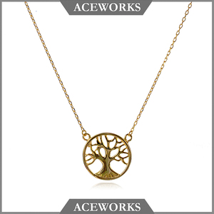 2018 moda joyería de plata esterlina 925 pluma hoja árbol collares - Product Image 5