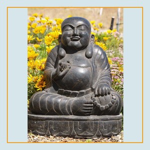 Alta qualidade personalizado grande mão oriental esculpida granito feliz rindo Buda estátua - Product Image 2