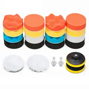 RAM-PRO 3 Car Buffing and Wax Polishing Pad Kit - Drill Attachment Tool  with Fastener Wheels