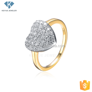 Keiyue nuovo cuore pave design in pietra signore oro anelli da dito disegno gioielli all'ingrosso per le donne in bangladesh - Product Image 2