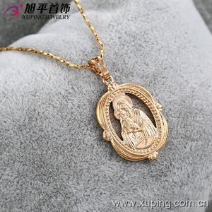 31889 Xuping 18K doré collier religeux en forme particulier avec la Sainte Vierge Marie et petit Jésus pour femme - Product Image 3