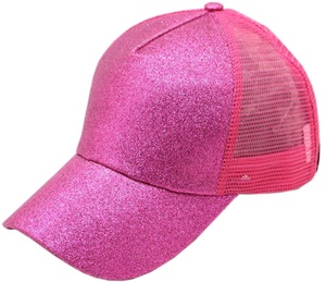 Moda <span class=keywords><strong>multi</strong></span> colori 5 pannelli disordinato panino alto regolabile glitter coda di cavallo camionista bling mesh cap - Product Image 1