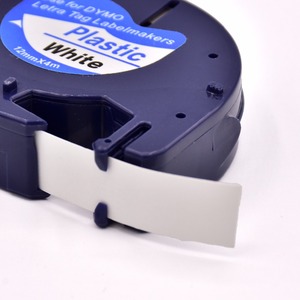 PUTY 2018 compatible <span class=keywords><strong>dymo</strong></span> <span class=keywords><strong>Letratag</strong></span> en plastique lt étiquette ruban 12mm noir sur blanc 91201 - Product Image 4