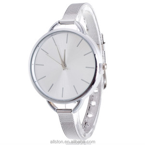 Montre à Quartz pour femmes, ceinture en maille, plaqué or, grand cadran fin, robe-bracelet de luxe, collection 2017 - Product Image 2
