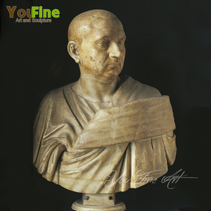 Hand Carved Custom <strong>Marble</strong> Stone <strong>Busts</strong> of <strong>Roman</strong> Man for Sale