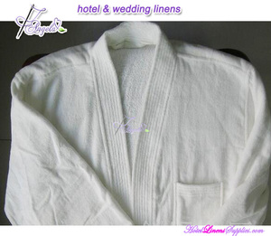 Blanc Japonais Kimono Col <span class=keywords><strong>Éponge</strong></span> <span class=keywords><strong>Éponge</strong></span> Robe 400GSM Lourd Terry <span class=keywords><strong>Peignoir</strong></span> pour hôtels, spas - Product Image 1