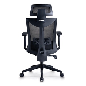Hotel aluminum alloy set armrest high back mesh black and white frame office chair for study room - Product Image 4