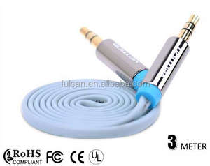 Cable plano para Audio de coche, Cable auxiliar de 3,5mm con macho a macho, venta al por mayor - Product Image 4
