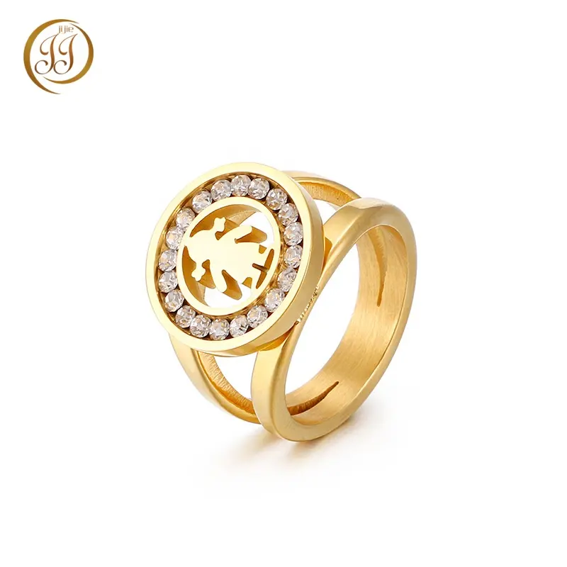 Joyería Fina barata de acero inoxidable, últimos diseños, anillo de oro de diamante hermoso para niña