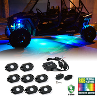 RGB Led Rock Lights 4 Pods Underglow Multi-colores Accesorios de luz de neón con control de aplicaciones