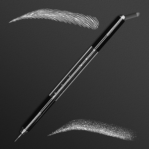 LovBeauty ปากกาสักคิ้วแบบแมนนวล,ปากกาสักสองหัวหรูหราสีดำปากกาถาวรทำขึ้น3D - Product Image 3