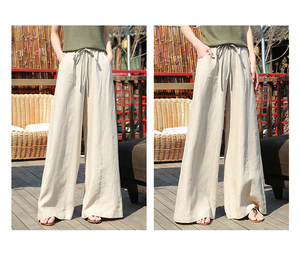 <span class=keywords><strong>Pantaloni</strong></span> Lunghi e Larghi in <span class=keywords><strong>Lino</strong></span> per <span class=keywords><strong>Donna</strong></span>, Produttore di Abbigliamento Femminile - Product Image 6