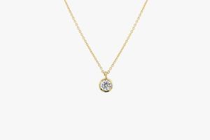 Colgante Simple de circonia cúbica brillante para mujer, Mini collar solitario de diamante de capas - Product Image 4