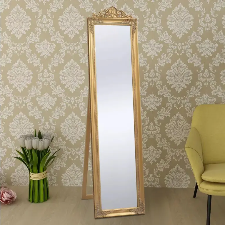 Baroque Dressing Floor Length Mirror Free Standing Gold Mirror 5ft Espejos  - Buy Free Standing Mirror,Dressing Mirror Bedroom,Baroque Mirror Product  on Alibaba.com