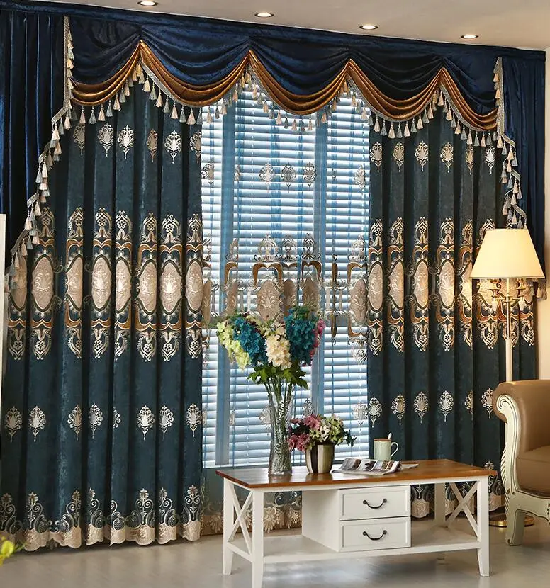 Wholesale embroidered curtains and drapes sheer curtains living room luxury Guangzhou factory