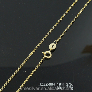 <span class=keywords><strong>JZZZ</strong></span>-004C เครื่องทำห่วงโซ่เงินสเตอร์ลิงจริงเงิน1.5มิลลิเมตร Rolo สำหรับผู้หญิงหรือผู้ชายชุบทอง Belcher โซ่ - Product Image 2