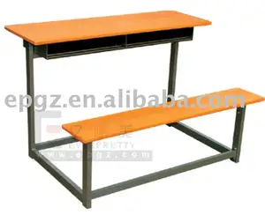 anexado mesa da escola e cadeira banco de mobiliário para dois alunos