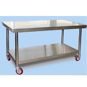 <span class=keywords><strong>Table</strong></span> de travail mobile en acier inoxydable, avec <span class=keywords><strong>roulettes</strong></span>, de haute qualité - Product Image 3