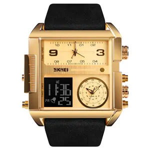 Montre cadeau promotionnelle <span class=keywords><strong>Skmei</strong></span> <span class=keywords><strong>1391</strong></span>, montres numériques de luxe, bracelet en cuir, cadeaux de Noël tendance pour hommes - Product Image 1