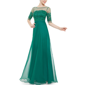 Elegant Lace Half Sleeve Wholesale <strong>Girls</strong> Backless <strong>Maxi</strong> Evening <strong>Dress</strong> - Product Image 2